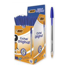 Ручка шариков. Bic Cristal (847898) прозрачный d=1мм кор.карт. 1стерж. линия 0.4мм 50 шт./кор.