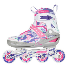 Коньки роликовые Reaction Rainbow G дев. ABEC 3 кол.:70мм р.:36-40,5 серый/розовый (S19ERERS015-AK) Re:Action