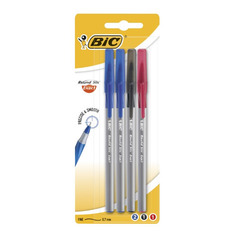 Набор ручек шариков. Bic Round Stic Exact (932858) d=0.7мм блистер (4шт) 1стерж. резин. манжета 20 шт./кор.