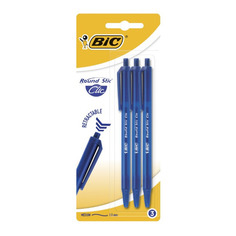 Набор ручек шариков. Bic Round Stic Clic (926374) синий d=0.32мм блистер (3шт) автоматическая 1стерж 20 шт./кор.