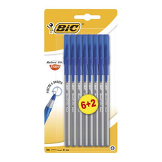 Набор ручек шариков. Bic Round Stic Exact (932862) d=0.28мм блистер (8шт) 1стерж. резин. манжета 20 шт./кор.