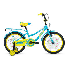 Велосипед FORWARD Funky 18 (2021), городской (детский), колеса 18", бирюзовый/желтый, 11кг [1bkw1k1d1026]