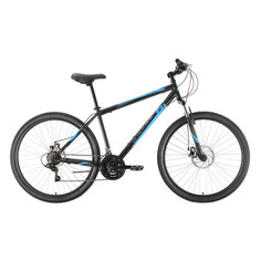 Велосипед BLACK ONE Onix 27.5 D (2021), горный (взрослый), рама 18", колеса 27.5", черный/синий, 16.36кг [hd00000421]