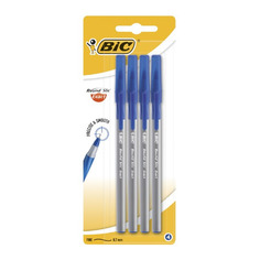 Набор ручек шариков. Bic Round Stic Exact (932857) d=0.7мм блистер (4шт) 1стерж. резин. манжета 20 шт./кор.