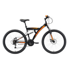Велосипед Black One Flash FS 26 D (2021) горный рам.:20" кол.:26" черный/оранжевый 22кг (HD00000375)