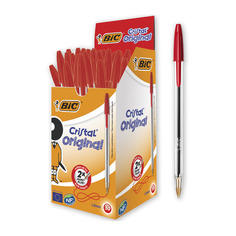 Ручка шариков. Bic Cristal (847899) прозрачный d=1мм кор.карт. 1стерж. линия 0.4мм 50 шт./кор.
