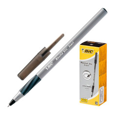 Ручка шариков. Bic Раунд Стик Экзакт (918542) серый d=0.7мм кор.карт. 1стерж. линия 0.35мм резин. ма 20 шт./кор.