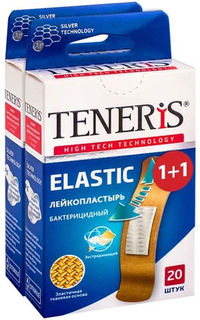 Пластырь TENERIS Elastic, бактерицидный, 20+20 шт (1319-011)