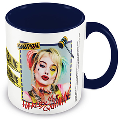 Кружка Pyramid Birds Of Prey (Harley Quinn Warning) Blue Coloured Inner Mug (MGC25854)