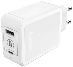Сетевое зарядное устройство Hama PD/QC 3A White (00183320)