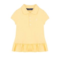 Хлопковое поло с кружевной баской Polo Ralph Lauren