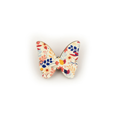 Значок Орландо - Бабочка, белый фон, розовые цветы, 6.5 х 9.5 см Orlando