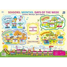 Плакат Издательство Учитель Английский язык. Сезоны. Месяцы. Дни недели. Формат А2