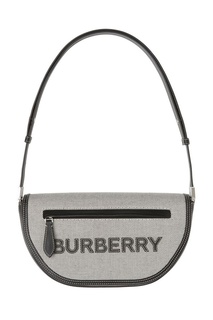 Компактная серая сумка из парусины и кожи Olympia Burberry