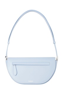 Компактная светло-голубая сумка из кожи Olympia Burberry