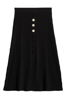 Черная трикотажная юбка на пуговицах Claudie Pierlot