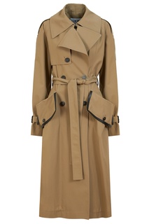 Хлопковый тренч с кожаными окантовками Loewe