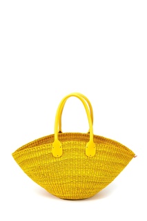Желтая плетеная сумка Sophia Muun