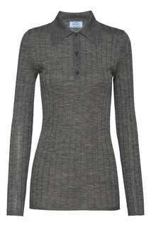 Серый джемпер из кашемира и шелка Prada