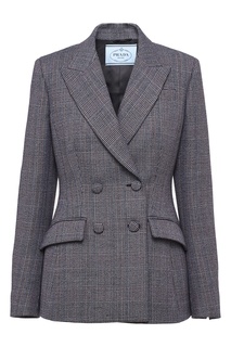 Шерстяной жакет в клетку Prada