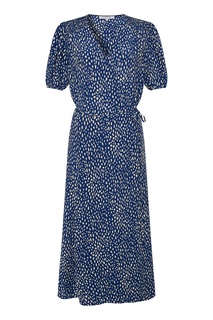 Платье-миди цвета индиго с принтом Gerard Darel