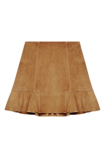 Юбка из замши цвета кэмел Jendrie Maje