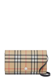 Клетчатый бумажник со съемным ремешком Burberry