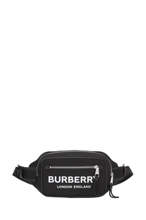 Черная тканевая поясная сумка с логотипом Burberry