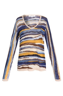Разноцветный льняной пуловер Gerard Darel