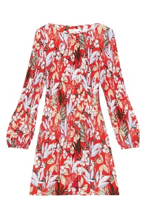 Платье с цветочным принтом в плиссировку Maje