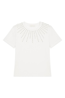 Белая футболка с кристаллами Maje