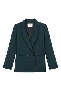 Двубортный зеленый жакет Maje