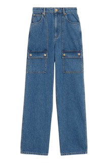 Широкие джинсы синего цвета Sandro
