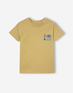 Бежевая футболка с принтом для мальчика Gloria Jeans