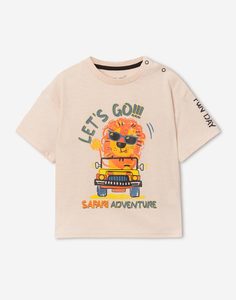 Бежевая футболка SAFARI ADVENTURE для мальчика Gloria Jeans