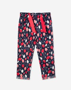 Синие брюки с клубниками для малышки Gloria Jeans