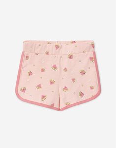 Розовые спортивные шорты с арбузами для девочки Gloria Jeans