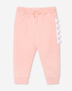 Персиковые брюки-джоггеры с аппликацией для девочки Gloria Jeans