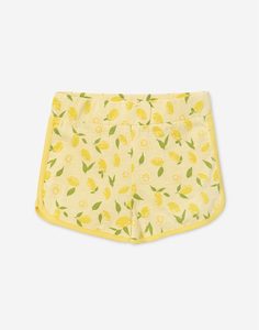 Жёлтые спортивные шорты с лимонами для девочки Gloria Jeans