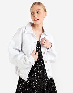 Белая джинсовая куртка oversize Gloria Jeans