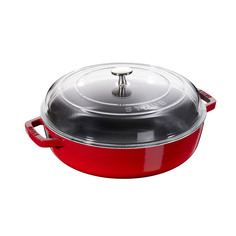 Сотейник Staub со стеклянной крышкой 24 см (вишневый)