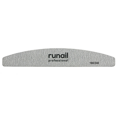 ruNail, Пилка для искусственных ногтей Premium, серая, полукруглая, 180/240