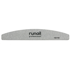 ruNail, Пилка для искусственных ногтей Premium, серая, полукруглая, 100/180
