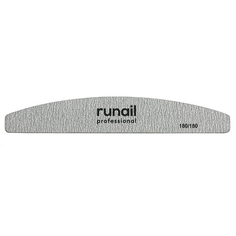 ruNail, Пилка для искусственных ногтей Premium, серая, полукруглая, 180/180