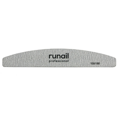 ruNail, Пилка для искусственных ногтей Premium, серая, полукруглая, 150/180