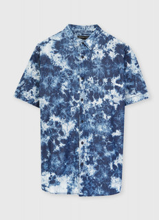 Денимная рубашка с эффектом Tie-Dye Ostin