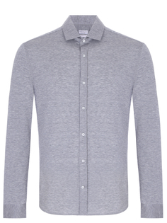 Рубашка Slim Fit из шелка и хлопка Brunello Cucinelli