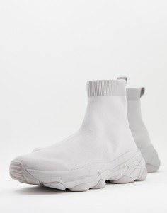 Серые трикотажные кроссовки-носки ASOS DESIGN-Серый