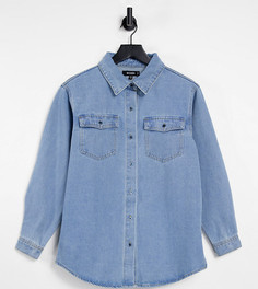 Светло-синяя oversized-рубашка от комплекта Missguided-Голубой