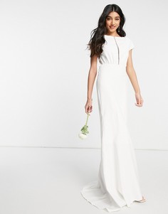Белое свадебное платье макси с завышенной талией и вырезом спереди Y.A.S-Белый